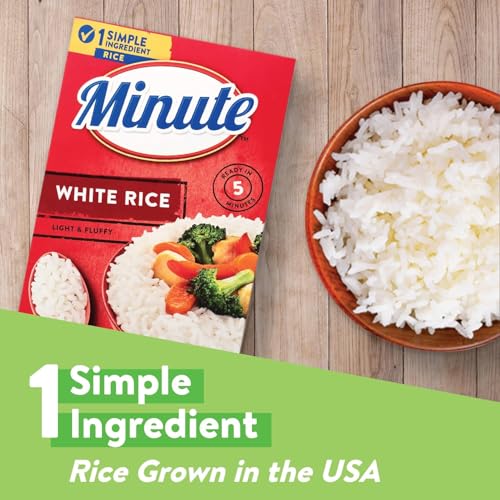 Image of Minute Instant White Rice, 72-Ounce Box, Light and Fluffy, for Quick Dinner Meals (Pack of 4)