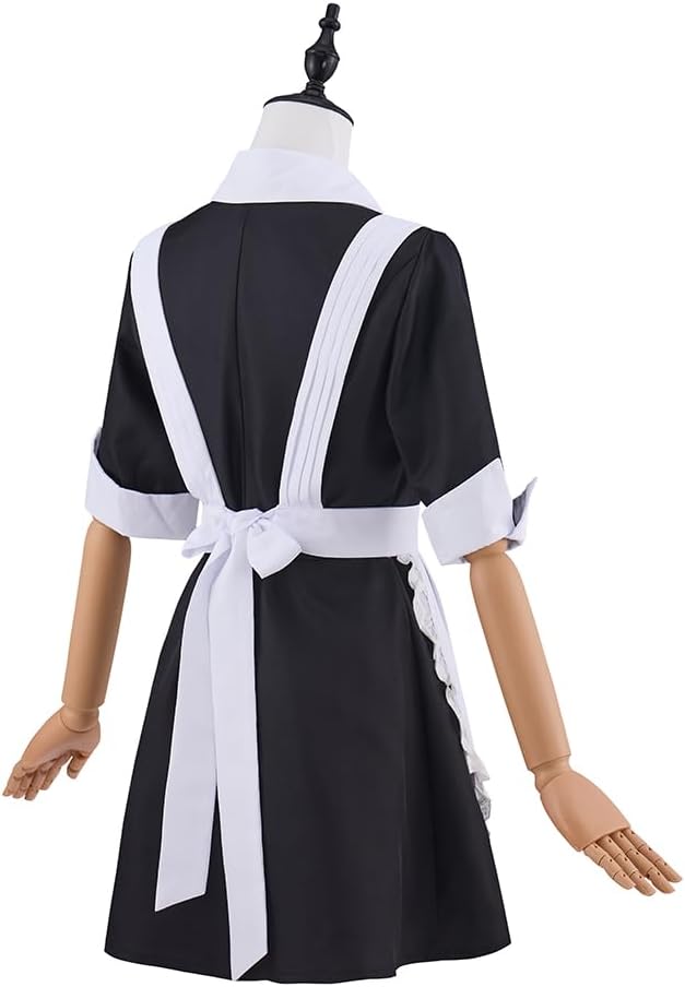 Womens Cosplay Magenta Costume Rocky Horror Costume Magenta Maid Dress with Apron Full Set - Image 4