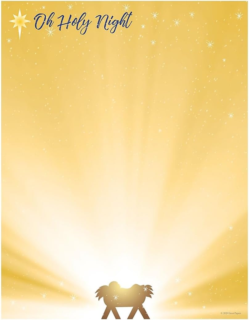 Great Papers! Oh Holy Night Holiday Letterhead, 8.5" x 11", 80 count (2020115)