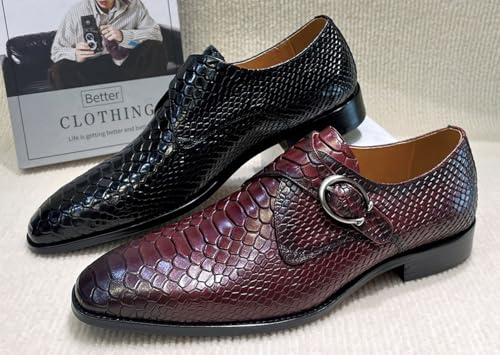 Santimon Men's Genuine Leather Formal Dress Shoes, Premium Luxury Fashion Buckle Slip On Loafers for Buiness Casual Wedding4