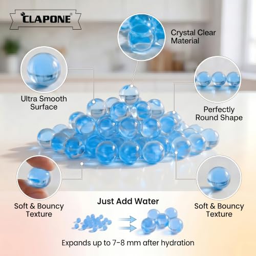 Image of Gel Balls 7-8mm Water Bullets for Blaster Gun, High Absorbent Water Beads Ammo, Non-Toxic Gel Blaster Refill Balls for Shooting Practice, Decoration & Play (Blue, 50000 Pcs)
