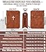 Vegan Leather Bible Cover Case, Bible Bag with Phone Pocket, Bible Case for Men Women, Christian Gift Box Packaging (Brown - with Strap)