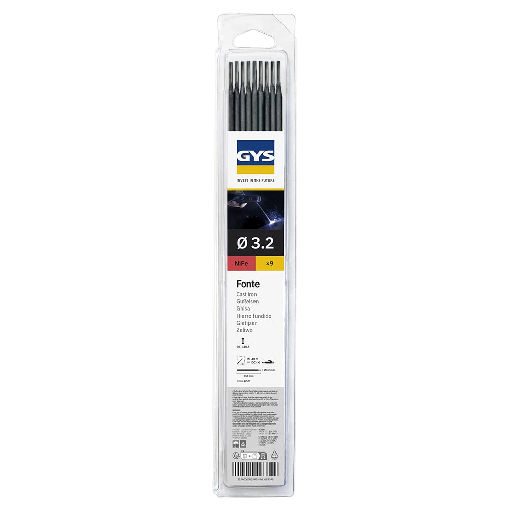 GYS Welding Electrodes 083349 9 CAST IRON ELECTRODES - Ø3.2 (BLISTER)
