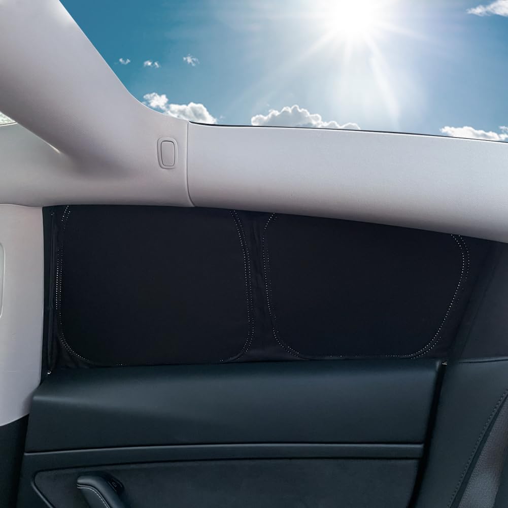 Tesbeauty - Cortina de privacidad para Campamento de 8 Piezas Especialmente diseñada para Tesla Model 3, persianas de Camping mejoradas de 5 Capas, Cubierta de Parabrisas, parasoles, Pantallas de