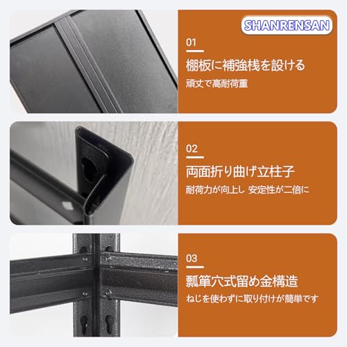 スチールラック 3段 幅100×奥行50×高さ80cm ホワイト メタルシェルフ ボルトレス 組み立て簡単 高さ調節対応 使い勝手 スタンダード リビング キッチン パントリー 整理整頓 家電置き マルチボード 清潔感 明るい空間 頑丈な構造 防サビ 耐摩擦性 転倒防止 地震対策 ディスプレイ台 長期間美しさキープ [4]
