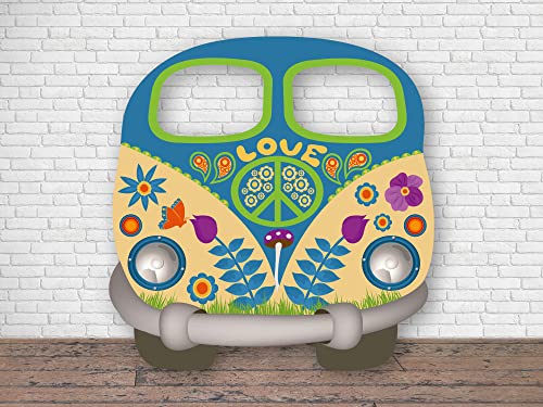 Oedim Photocall Hippy 1,51x1,57m | Photocall Furgoneta Hippie para Decoracion de Fiestas, Eventos, Cumpleaños | Photocall Elegante y Económico