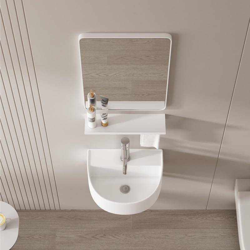 Vanité De Salle De Bain Flottante De 1000 Mm Avec évier De Ferme Simple Noir Et Blanc | Homary