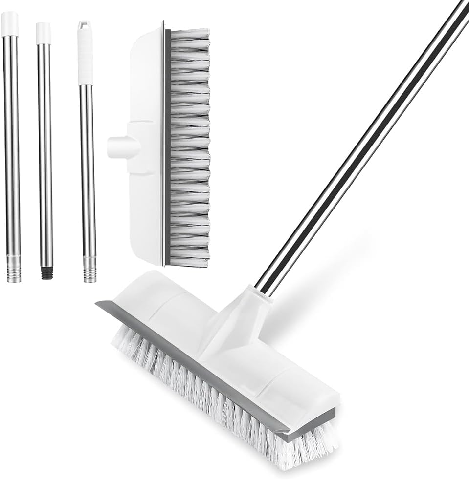 KMAKII デッキブラシ ベランダ掃除用ブラシ 2 in 1