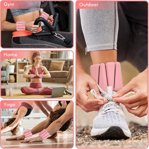 Image of Bodylastics Adjustable Ankle & Wrist Weights 4 lb Pair (2 lb Each) - Silicone, Sweat-Resistant for Arms & Legs - Perfect for Jogging, Walking, Physiotherapy, Cardio, Yoga & Strength Training