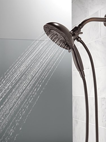 Image of Delta Faucet 5-Spray In2ition Dual Shower Head with Handheld Spray, H2Okinetic Oil Rubbed Bronze Shower Head with Hose, Showerheads, Handheld Shower-Heads, Venetian Bronze 58480-RB-PK | (Pack of 3)