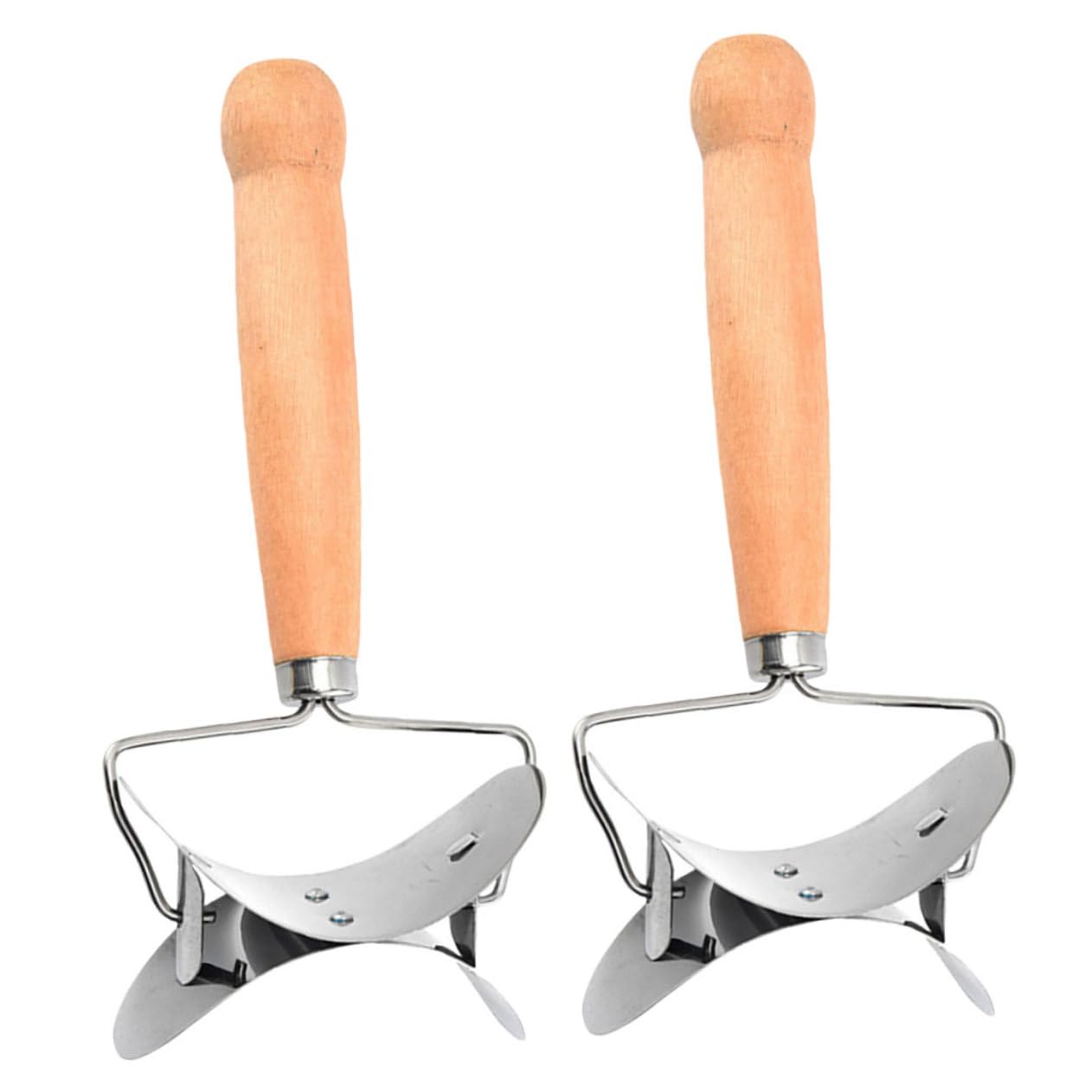 Ciieeo 2pc Stainless Steel Dumpling Wrapper Molds Easy to Use Dough Cutting Tool for Biscuits Pies