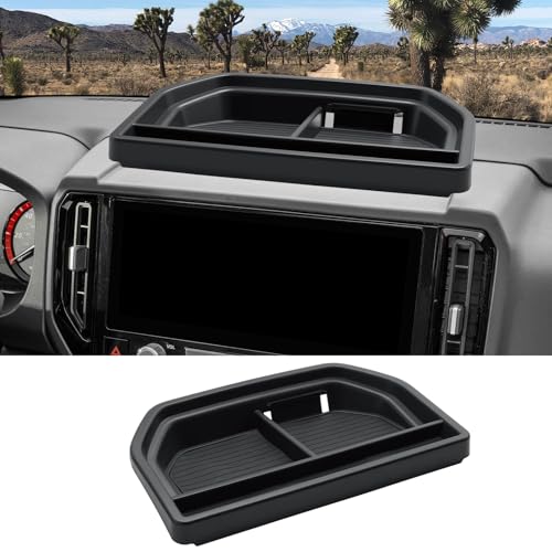Image of CDEFG for 2025 2026 Nissan Frontier Center Console Organizer Dashboard Storage Tray for 2025 2026 Nissan Frontier Accessories 13.2-Inch Touchscreen Dash Organizer Behind-Screen Tray