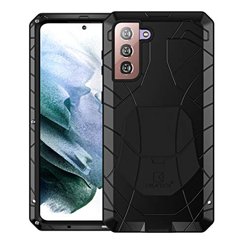Foluu Galaxy S21 Plus Case, Galaxy S21 Plus Metal Phone Case, Aluminum Metal Shockproof Bumper Frame Case Soft Rubber Silicone Military Heavy Duty Hard Case for Samsung Galaxy S21 Plus 2020 (Black)