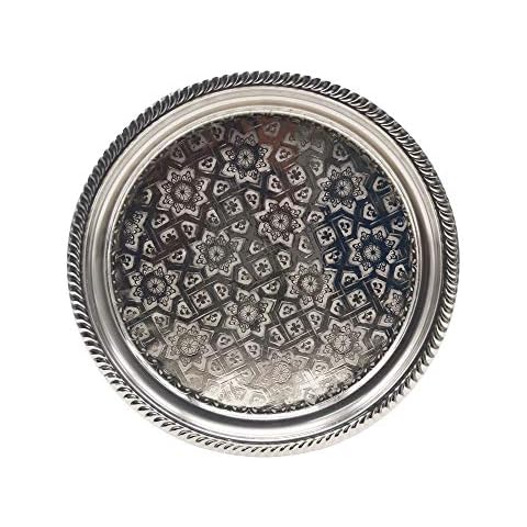Plateau à thé en laiton argenté - Horus Artesanía Cover