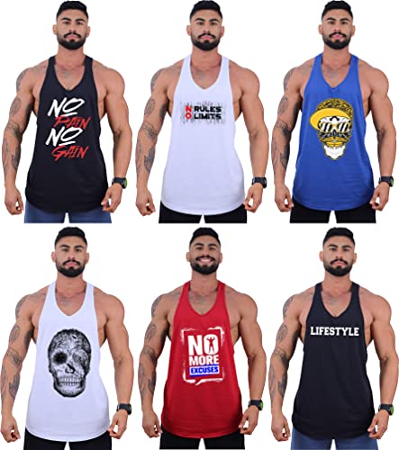 Kit 6 Regatas Longline Super Cavada Masculina MXD Conceito Casuais Fitness Musculação Treino Academi