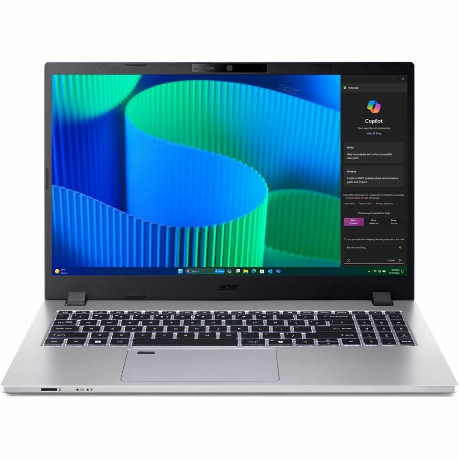 Image of Acer TravelMate P2 15 TMP215-55 TMP215-55-59QK 15.6 inch Notebook - Full HD - 60 Hz - Intel Core 5 120U - 16 GB - 512 GB SSD - English Keyboard - Silver