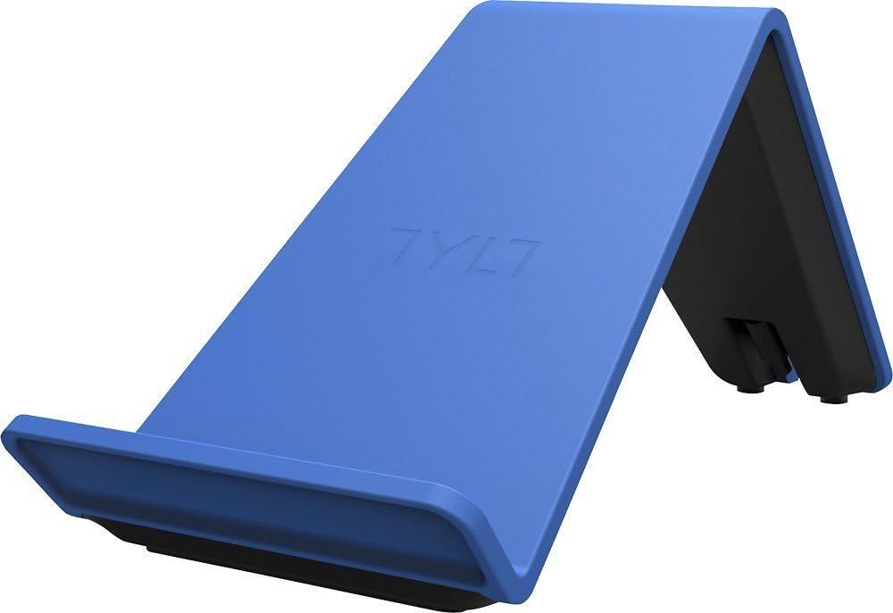 TYLT VU Qi Wireless Phone Charging Pad (Blue, 3 Coil) Tilted Stand & Fast Battery Charger Station for Compatible iPhone, Samsung, Google, Android & Qi-Enabled Cell Phones