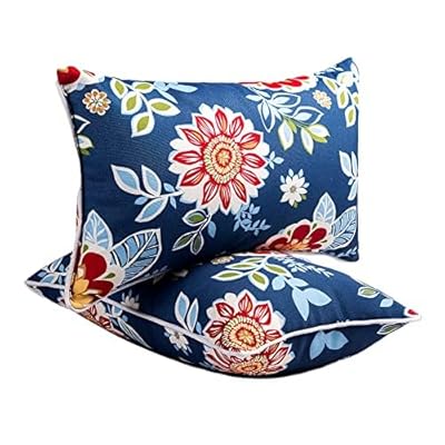 XXPILOS Outdoor Pillow Covers, Outdoor Lumbar Pillow Covers Outdoor Pillows Case 2PCS Waterproof Outdoor Pillow Covers 12x20 Inch Home Decor for Furniture Patio Couch Bed Sofa Bedroom