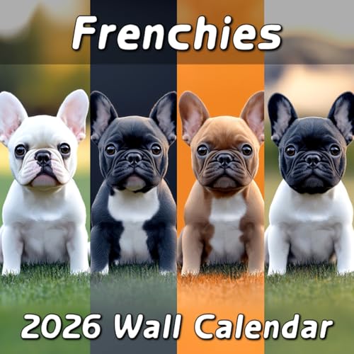2026 French Bulldogs Wall Calendar, Deluxe 12 x 12 Inch Monthly F...