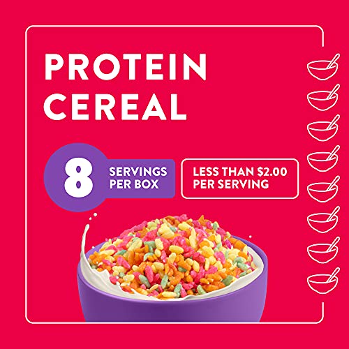 HighKey Sugar Free Protein Cereal - 8oz Keto Snacks for Adults, Grain & Gluten Free Low Carb Breakfast Food, High Fiber Snack, Diabetic Food, Healthy Ketogenic Diet Foods & Low Calorie Crisps - Fruity