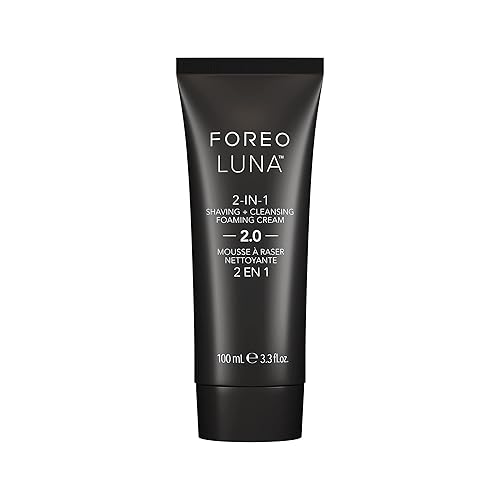 FOREO LUNA Crema de afeitar 2 en 1 + crema espumosa limpiadora - Minimizador de poros - Lavado facial - Vitamina E - Piel limpia y comodidad de