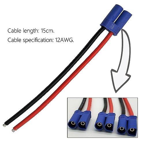 2 pares adaptador conector EC5 macho y hembra con cable miniatura 5