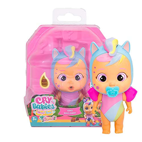 Cry Babies Magic TEARS Tropical Beach Babies Jenna | Muñeca Coleccionable Que llora lágrimas Reales, con Traje de baño y 4 Accesorios, Juguete y Regalo para niñas y niños a Partir de 3 años