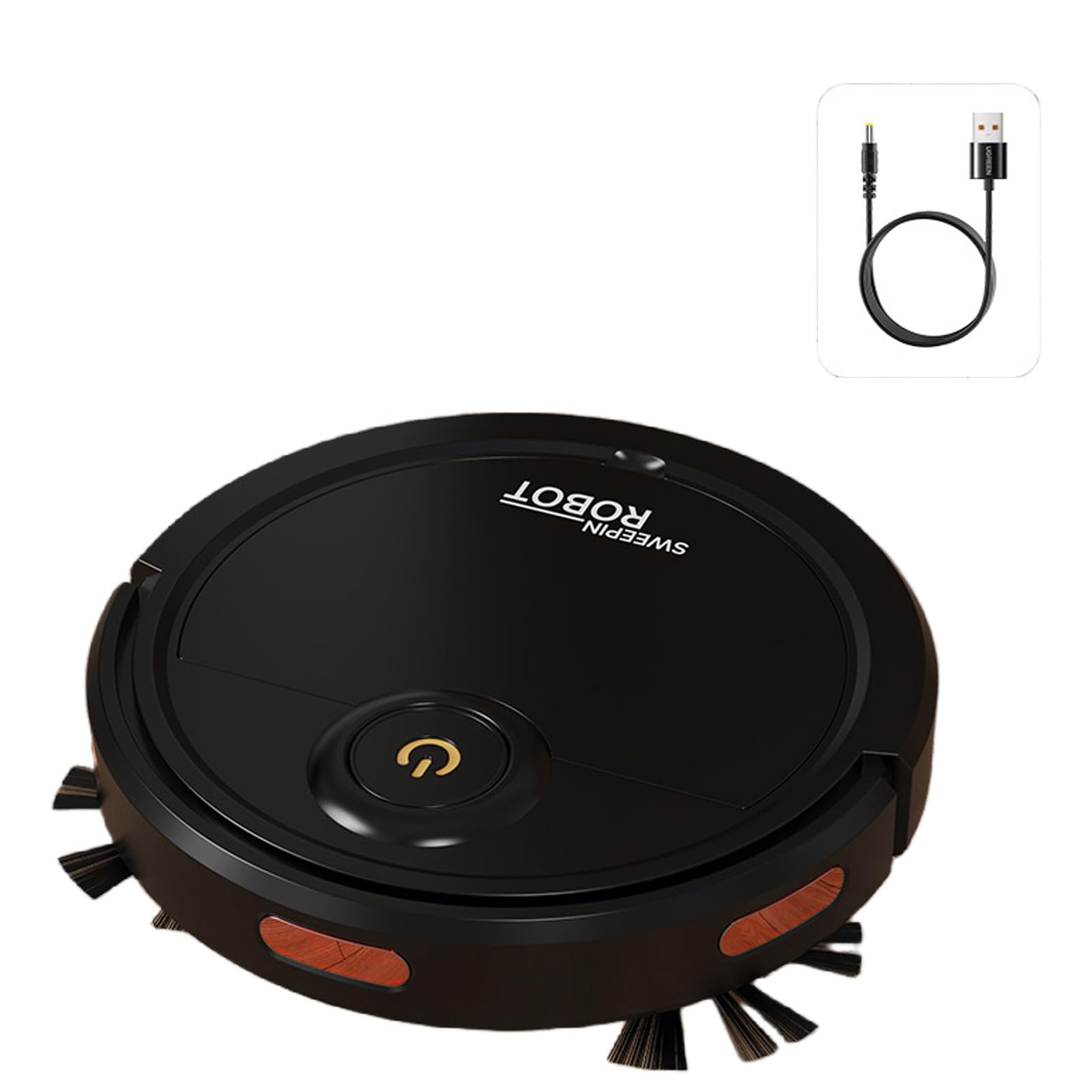 yanwuwa Automatic Floor Cleaning Robot 1200mAh Quiet ABS Texture Body USB Charging Texture for Tight Space and Corners Mop Vacuum Cleaners Robot