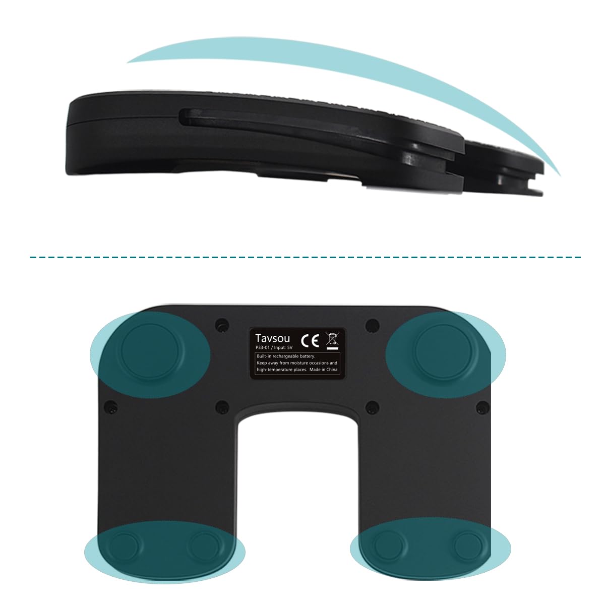 Tavsou Bluetooth Page Turner Pedal Rechargeable Pour smartphones et tablettes Silencieusement (Plus)