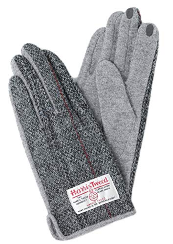 【ハリスツイード】HARRIS TWEED メンズ スマホ対応 手袋 ジャージーニット AY-15AWGL-004（グレー）