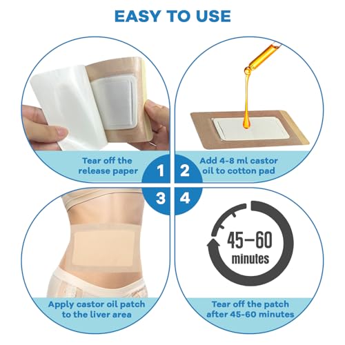 Image of 15 Pcs Large Castor Oil Pack Wrap, Disposable Castor Oil Patches for Abdomen /Leg /Back (Oil Not Included), 11 inch x 6.3 inch