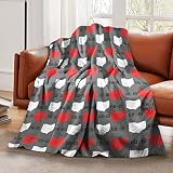 New Ohio State Gray Throw Blanket Super Soft Flannel Blanket Decorative Sofa Blanket for Kids Adults