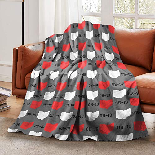 LELEMATE Weiche Flanelldecke für Damen und Herren, New Ohio State Grau, warme Fleece-Decke Kinder Erwachsene, Nickerchen, leichte flauschige Couch-Bettdecke, 203 x 152 cm, alle Jahreszeiten geeignet Cover