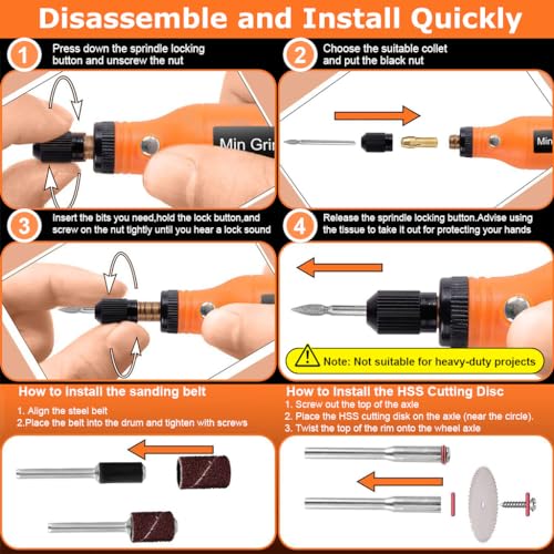 Image of Verilux Mini Cordless Rotary Tool Kit,Mini Drill Machine with 5 Speeds & USB Charging with 58 Accessories,3.7V Power Rotary Tool for Sanding,Polishing,Drilling,Etching,Engraving,Carving,DIY Crafts