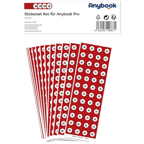 Anybook Pro Sticker Set rot: 480er Set mit roter Zielhilfe
