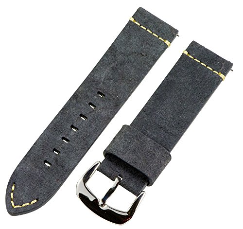 Clockwork Synergy® Dapper Collection - 20mm Suede Midnight Blue Leather Watch Band
