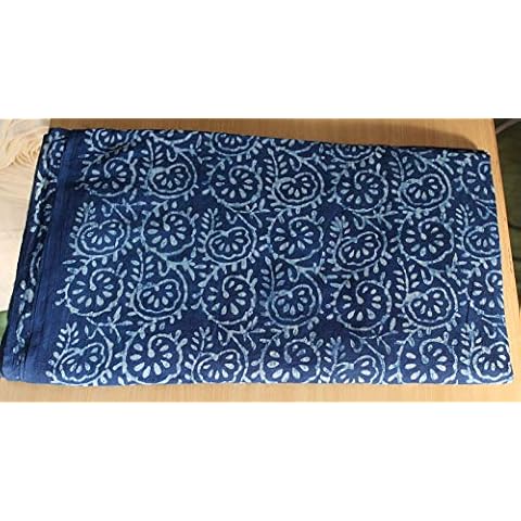 Traditional Jaipur Block printed cotton fabric, hand printed Indian fabric, soft cotton fabric by The Yard fabric, Jaipuri Kurti print fabric for scarves, summer dress fabric (5 yards) Cover