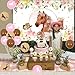 Fangleland Horse Birthday Party Decorations Kit for Girls - Horse Theme Banner & Photo Backdrop Cake Cupcake Toppers, Racing Animal Balloons, Western Cowgirl Happy Birthday Party Supplies