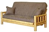 Big Tree Furniture Tahoe Full Size Futon Sofa Sleeper Set with 2 Matching Pillows