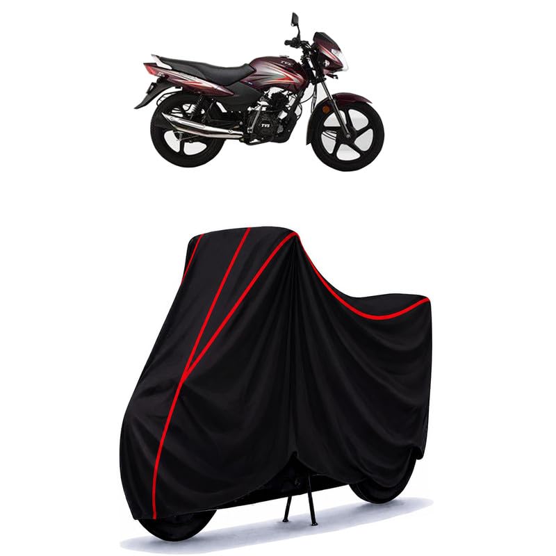 Image of Tvs Sport Bs7 E20 Water Resistant Bike Cover for All Motorcycles & Rain | Heavy Duty Taffeta Fabric | UV Protection, Dustproof, Scratchproof | All Weather Two Wheeler Body Cover with Elastic Bottom