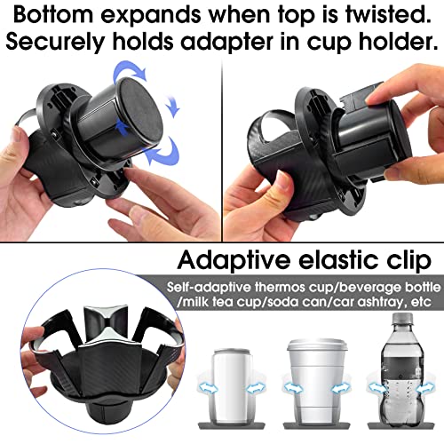 Adaptador Expansor Portavasos 2 en 1 para Auto Negro miniatura 4