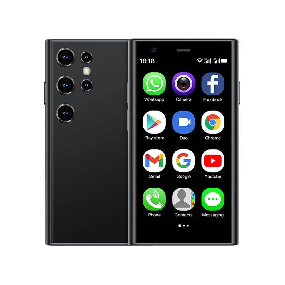 Mini Smartphone, 3.0 Inch Unlocked Android Small Mini Cell Phone Quad Core 2G+16G 5.0MP Dual SIM High Definition 3G Mobile Smartphone (Jet Black)