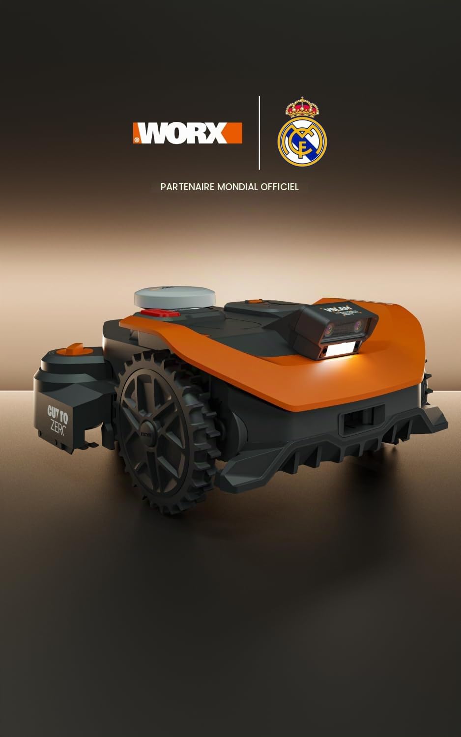 WORX Vision Cloud 2WD WR330E Robot Tondeuse 3000 m² sans Fil périphérique + Garage (évitement d'obstacles par IA, Navigation VSLAM + RTK, cartographie Auto, contrôle Via app, Cut-to-Zero)