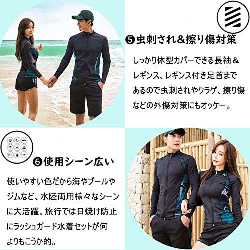 [NARANNBU] 水着 レディース ラッシュガード 長袖 体型カバ