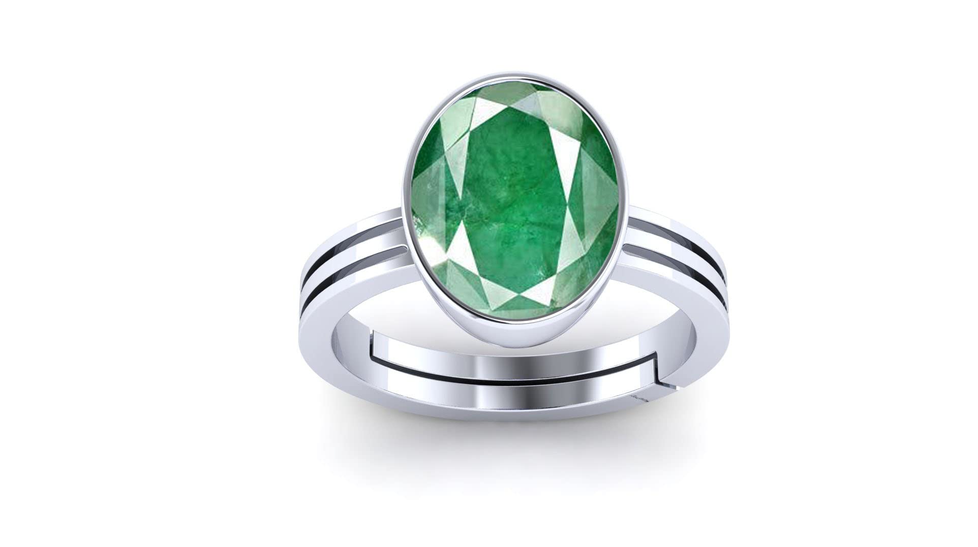 Anuj Sales 15.00 Ratti Natural Emerald Panna/Panna Stone Silver Plated Ring Original Gemstone Adjustable Ring Astrological Purpose for Men and Women (B09WN98WKX) Amazon Price History, Amazon Price Tracker