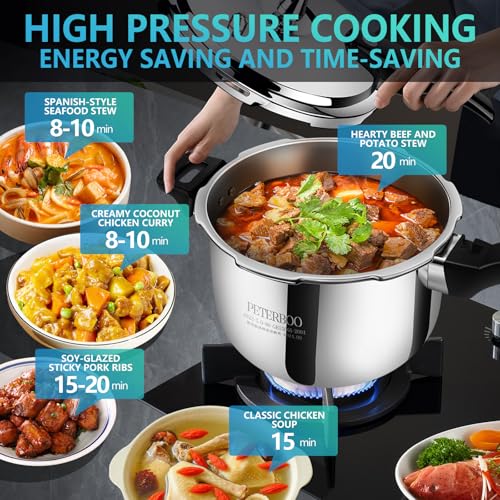 Image of Premium 8.46 Quart Stainless Steel Pressure Cooker, Quality Crafted Kitchen Cookware, Professional Performance, Durable Design for Daily Family Cooking