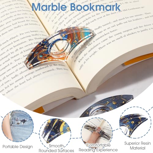 JIEYAO 2 Pcs Book Page Holder for Reading Aesthetic Resin Thumb Ring Page Holder - Image 4