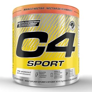 Cellucor C4 Sport Pre Workout Powder – Preworkout Energy with Creatine, Beta-Alanine, and 135mg Caffeine – NSF Certified for Sport – Mango Nectar, 30 Servings