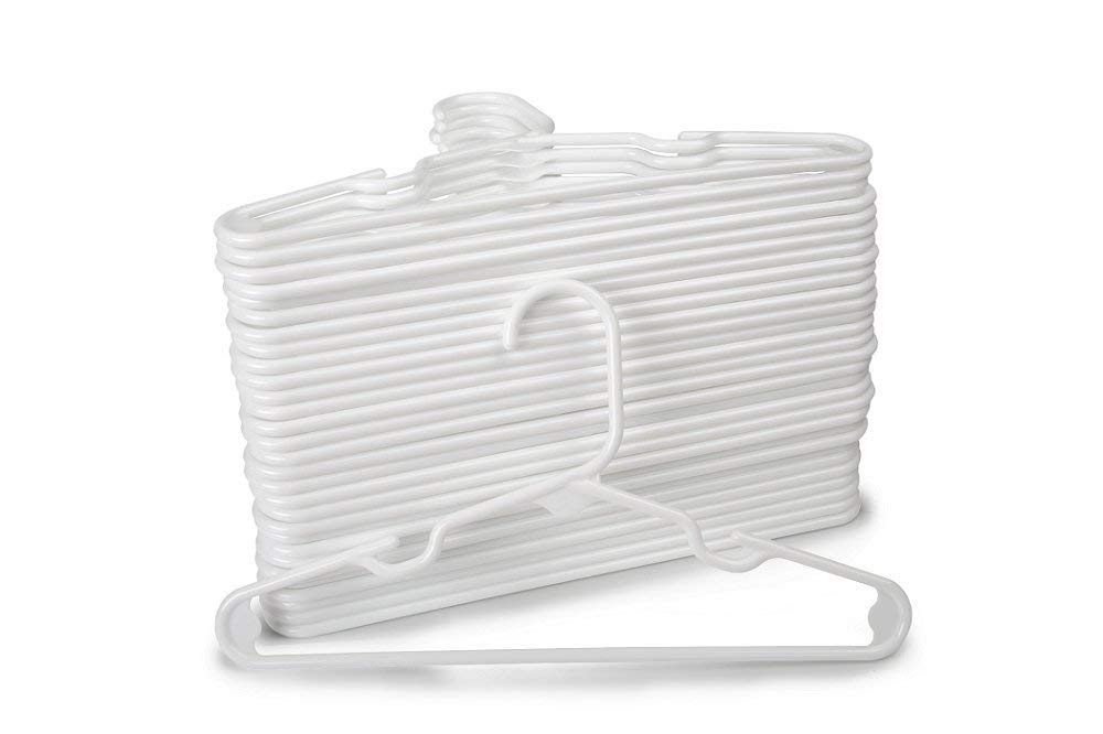 Paquete de 30 perchas de guardería para bebé, niños pequeños y niños (30 unidades), color blanco