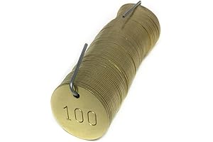 Brass Tags, 1.25" Round, Numbered 001-100, for Quick and Secure Identification